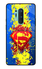 Superman logo Oneplus 8 Pro Glass Case Back Cover by Casekaro