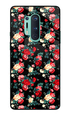 Rose Pattern Oneplus 8 Pro Glass Case Back Cover by Casekaro