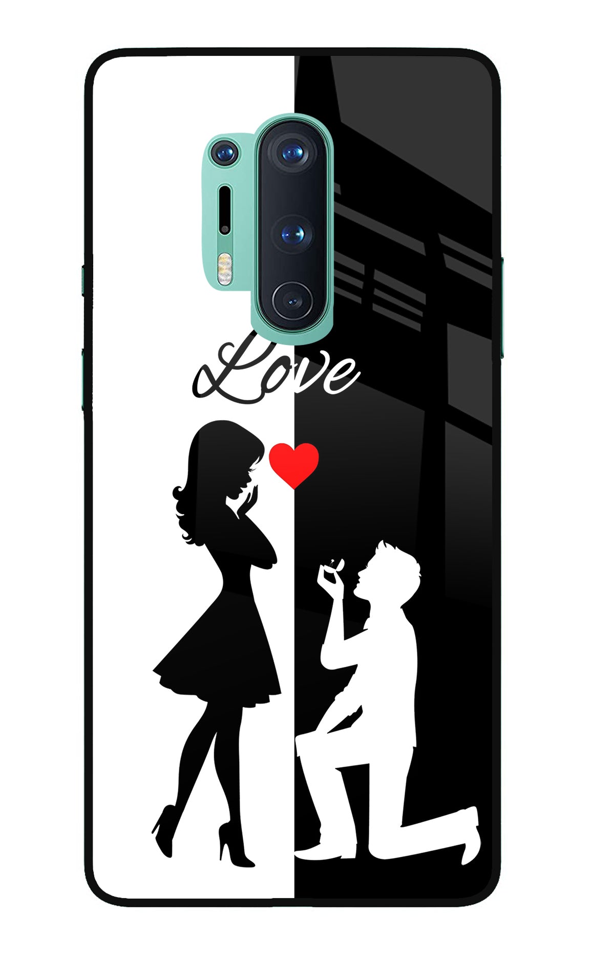 Love Propose Black And White Oneplus 8 Pro Glass Case