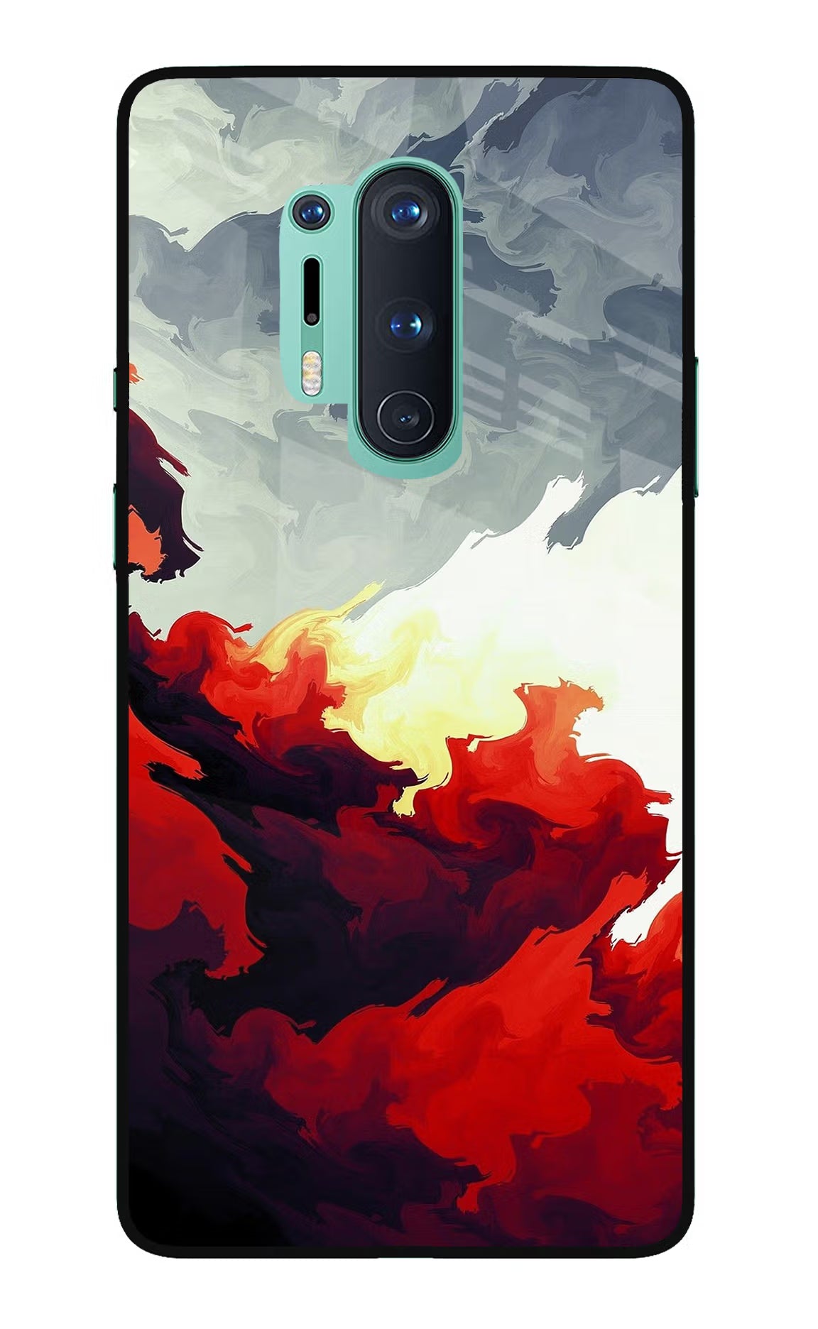 Fire Cloud Oneplus 8 Pro Glass Case Back Cover by Casekaro