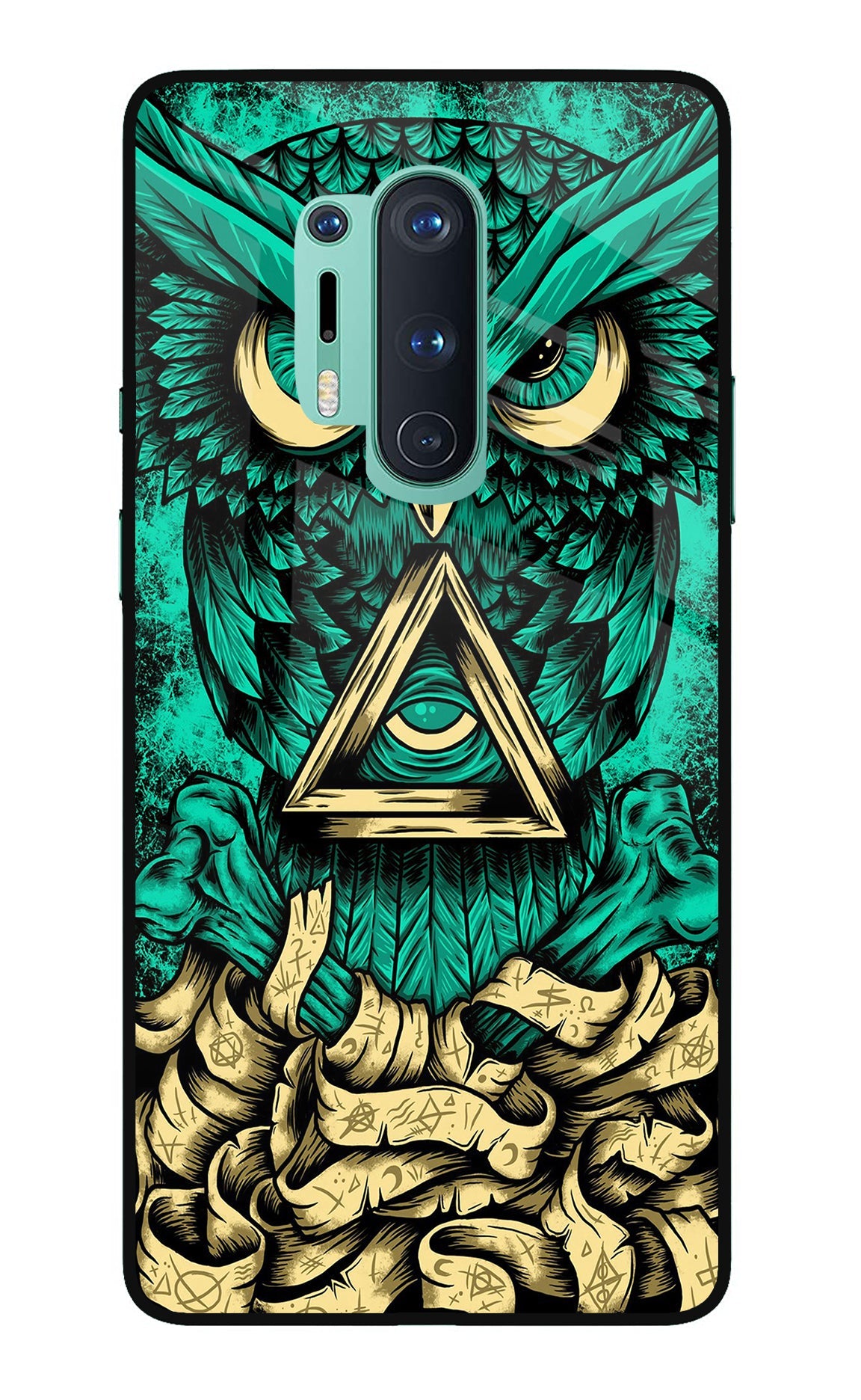 Green Owl Oneplus 8 Pro Glass Case