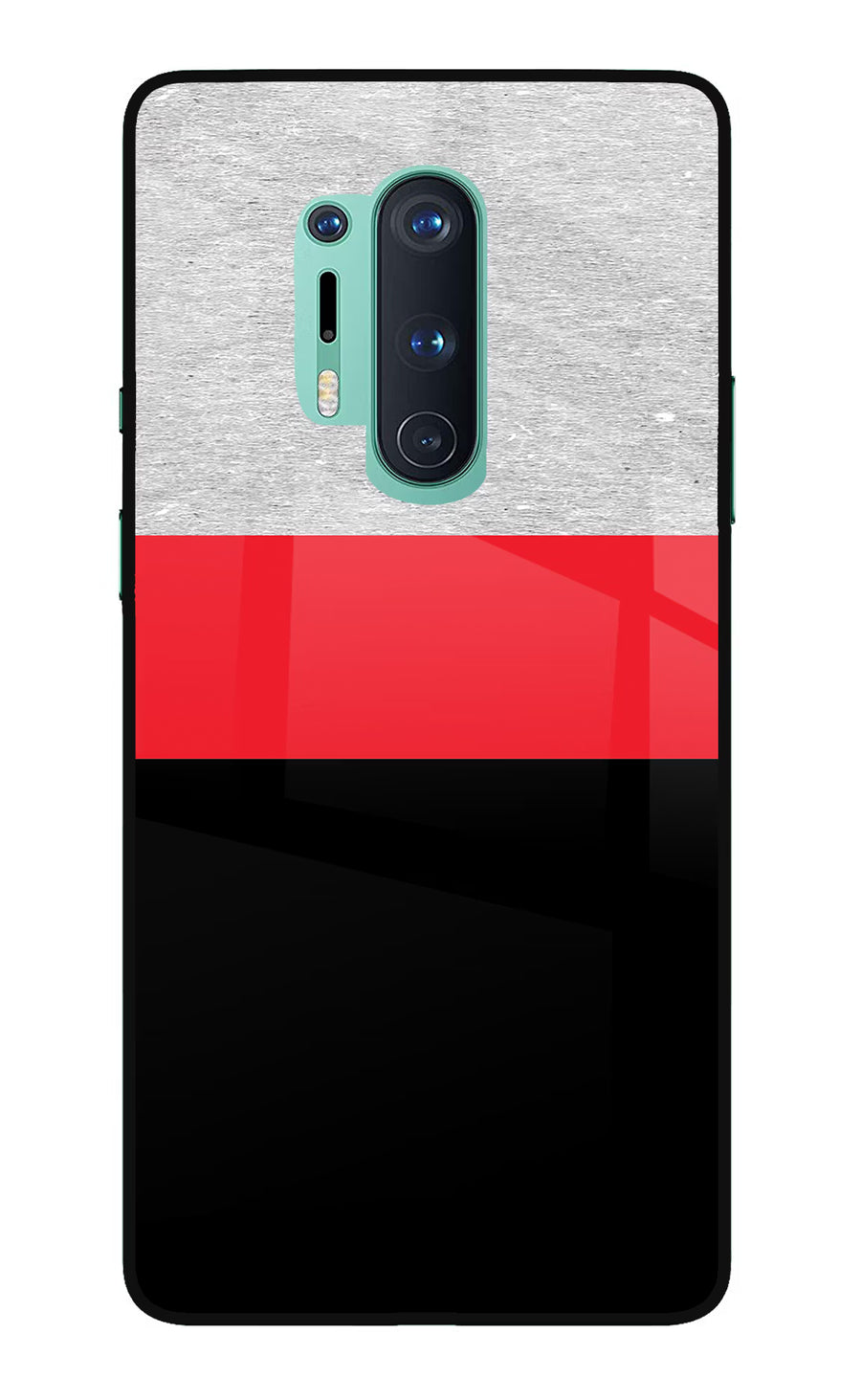 Tri Color Pattern Oneplus 8 Pro Back Cover, Glass case