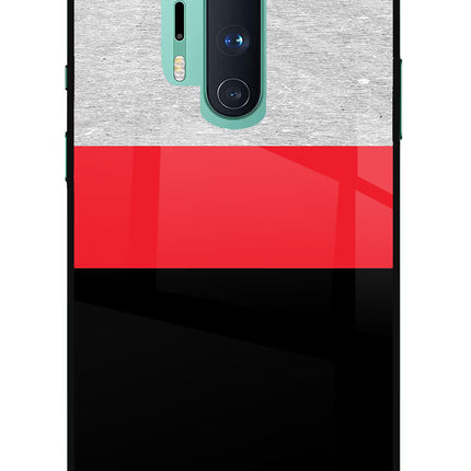 Tri Color Pattern Oneplus 8 Pro Glass Case