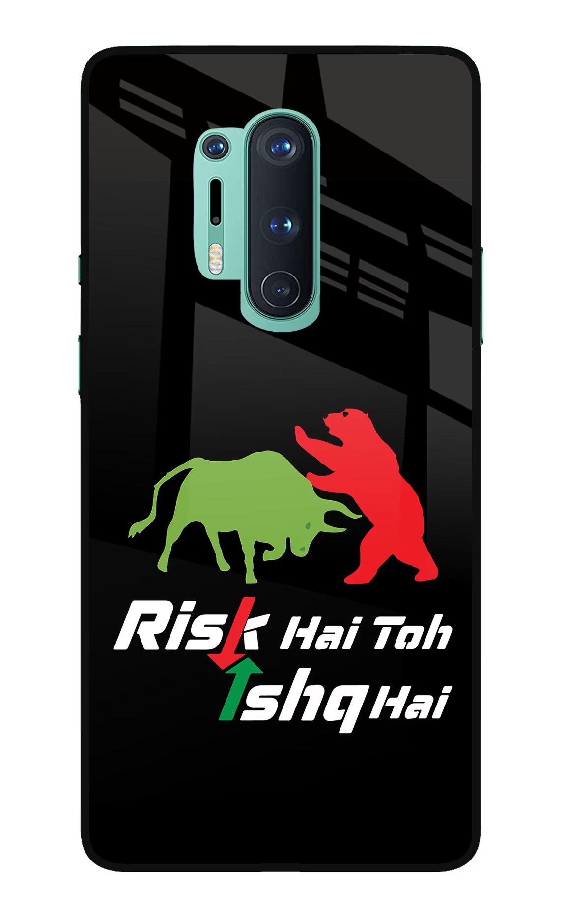 Risk Hai Toh Ishq Hai Oneplus 8 Pro Glass Case Back Cover by Casekaro
