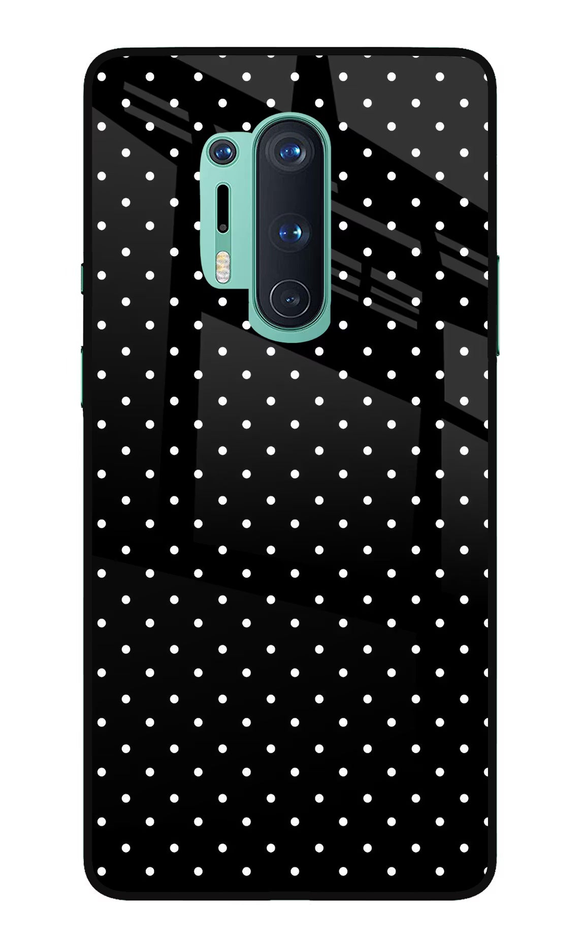White Dots Oneplus 8 Pro Glass Case Back Cover by Casekaro