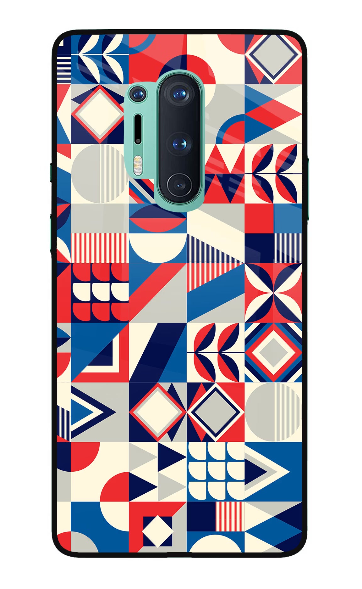 Colorful Pattern Oneplus 8 Pro Glass Case Back Cover by Casekaro
