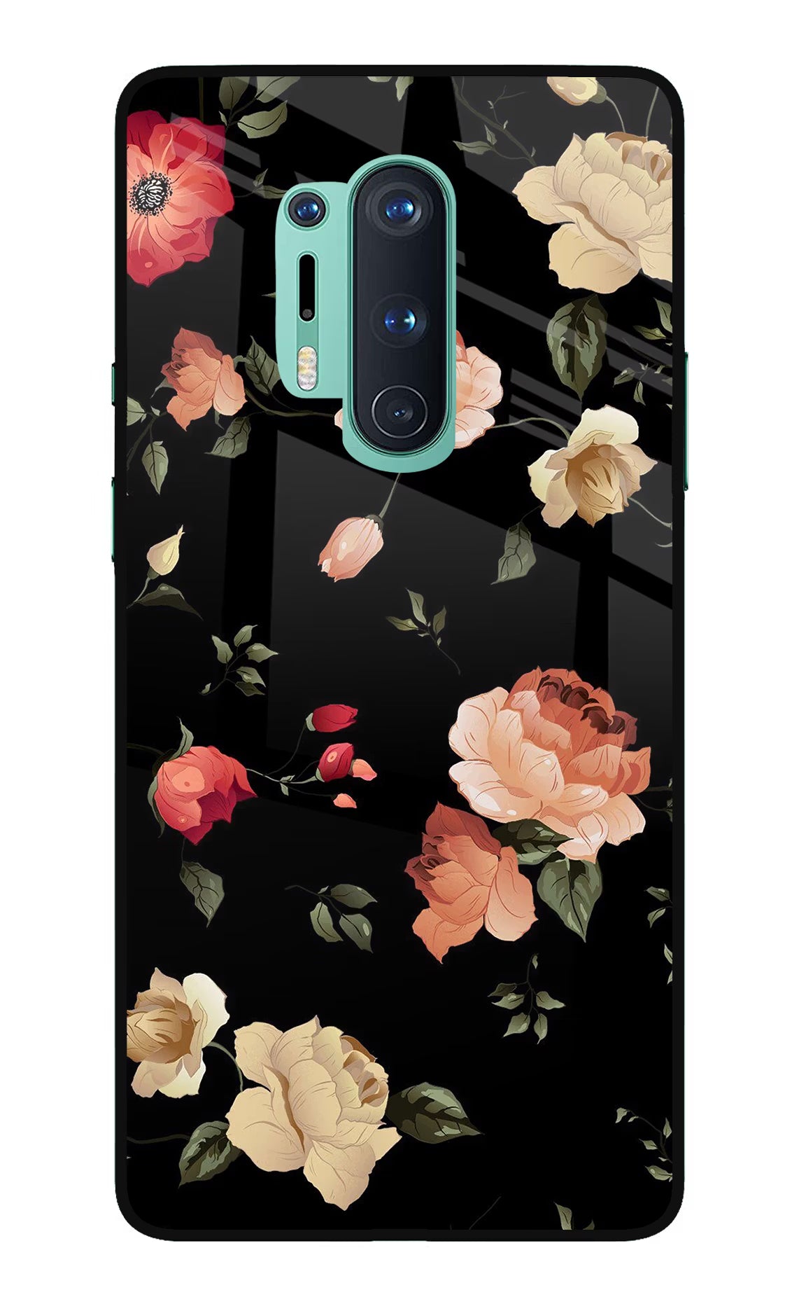 Flowers Oneplus 8 Pro Glass Case Back Cover by Casekaro