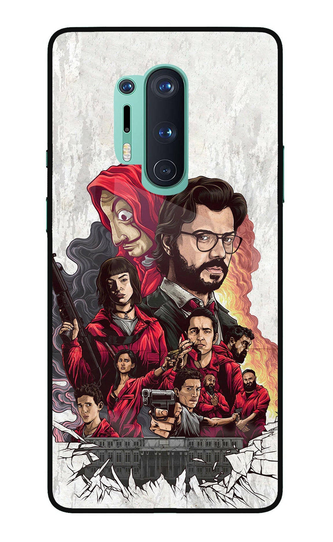 Money Heist Artwork Oneplus 8 Pro Glass Case