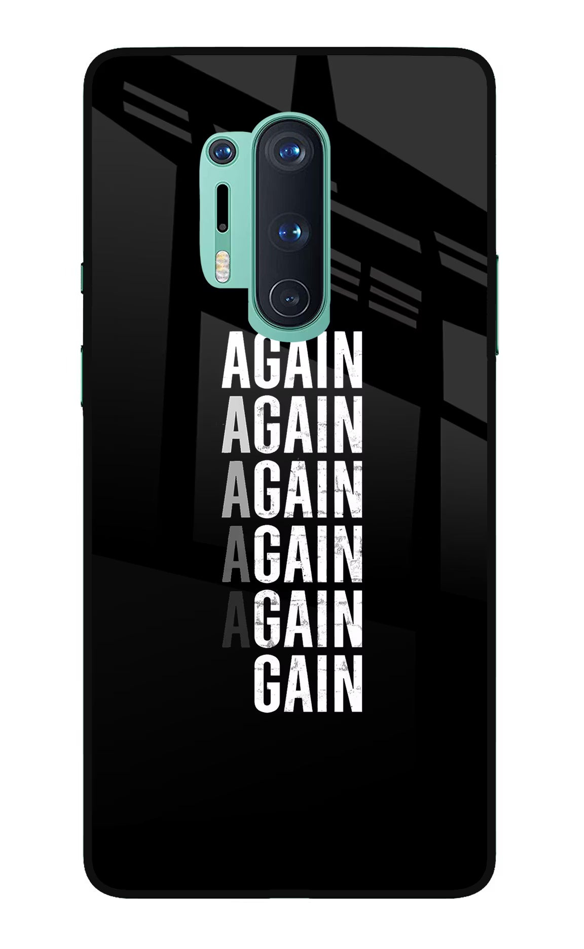 Again Again Gain Oneplus 8 Pro Glass Case Back Cover by Casekaro