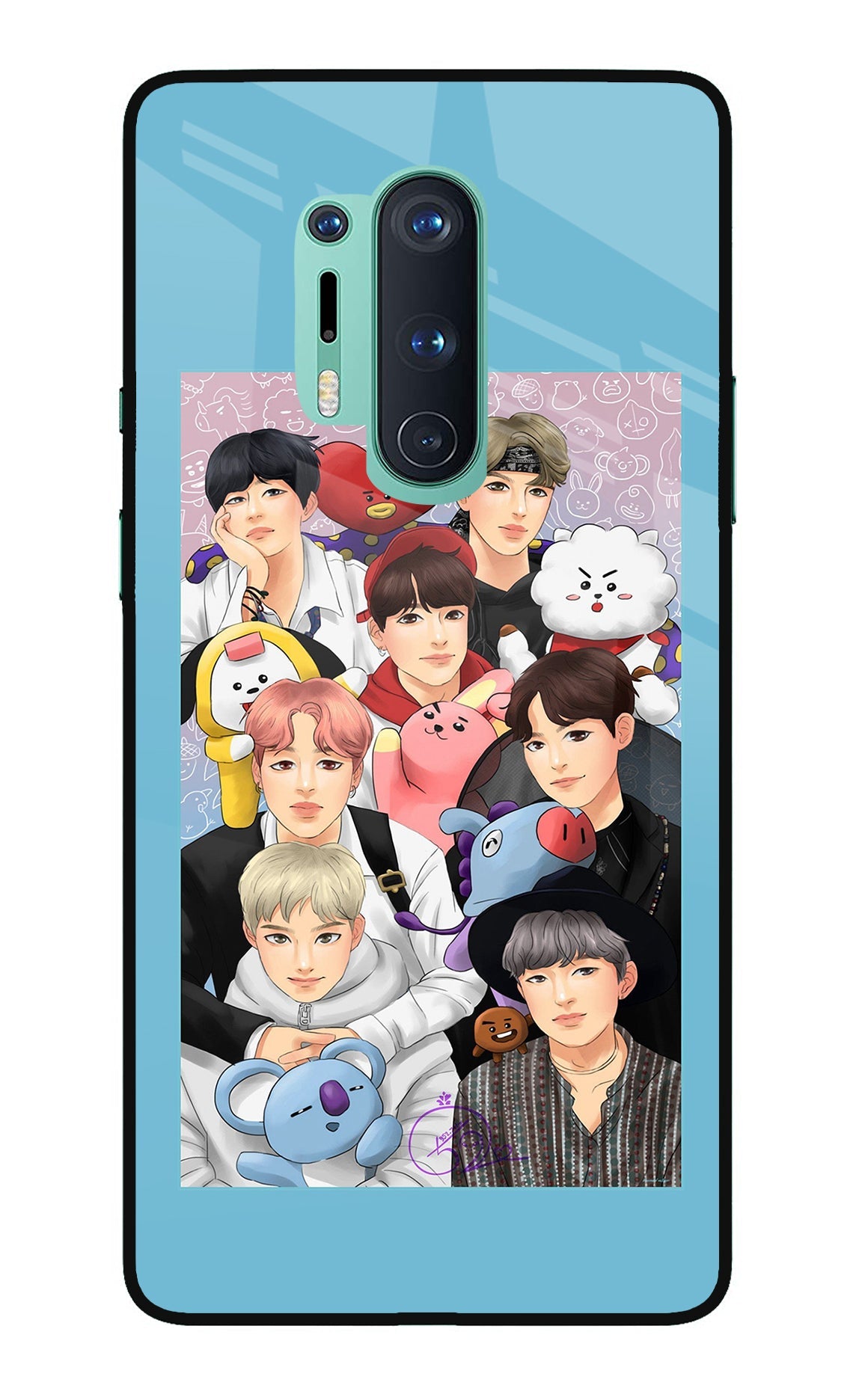 BTS with animals Oneplus 8 Pro Back Cover