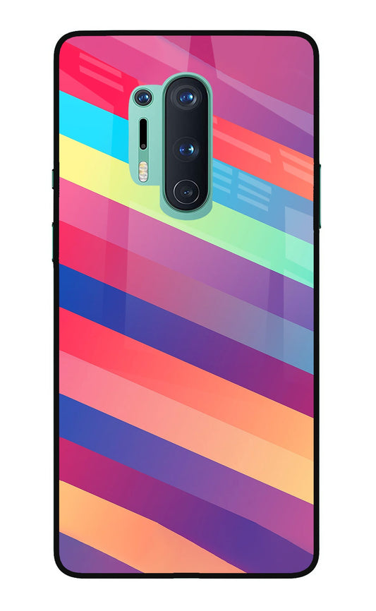 Stripes color Oneplus 8 Pro Glass Case