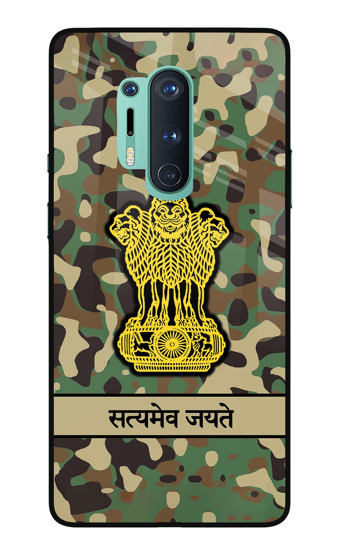 Satyamev Jayate Army Oneplus 8 Pro Glass Case