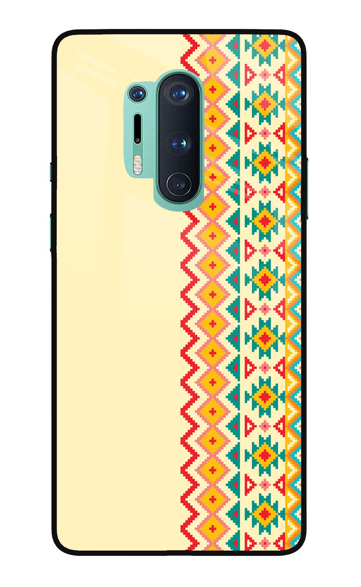 Ethnic Seamless Oneplus 8 Pro Glass Case Back Cover by Casekaro