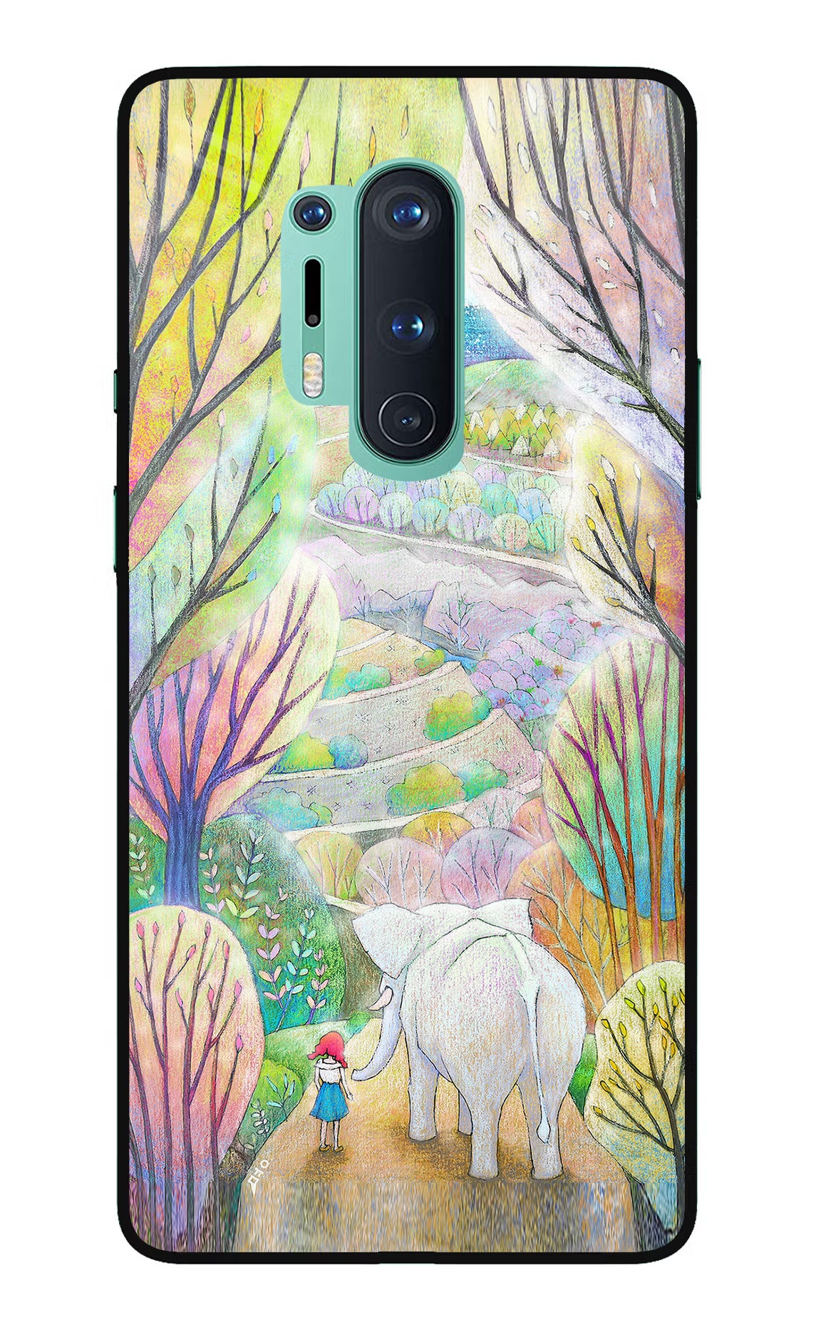 Nature Painting Oneplus 8 Pro Glass Case Back Cover by Casekaro