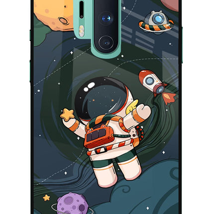 Cartoon Astronaut Oneplus 8 Pro Glass Case