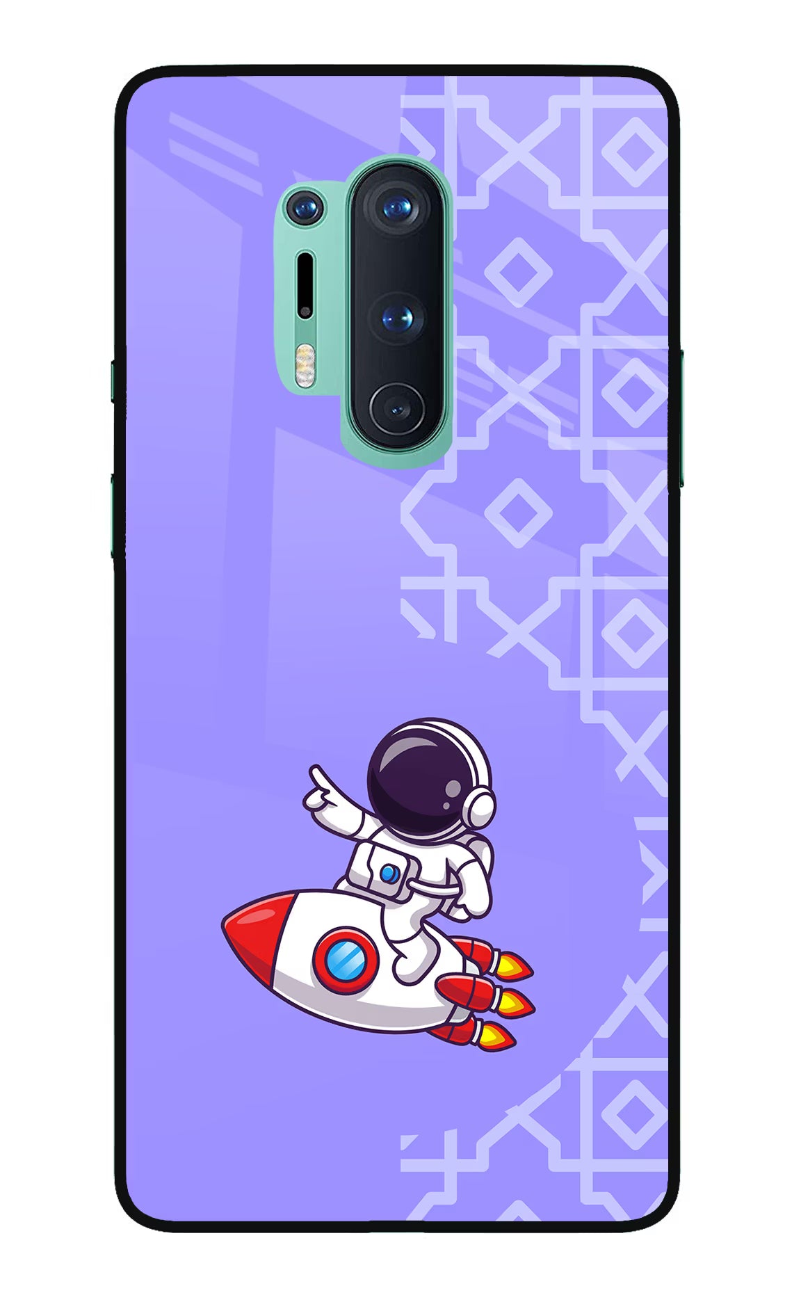 Cute Astronaut Oneplus 8 Pro Glass Case Back Cover by Casekaro