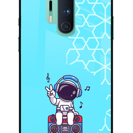 Cute Astronaut Chilling Oneplus 8 Pro Glass Case