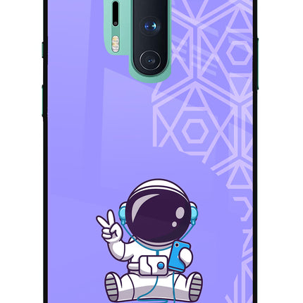 Cute Astronaut Chilling Oneplus 8 Pro Glass Case