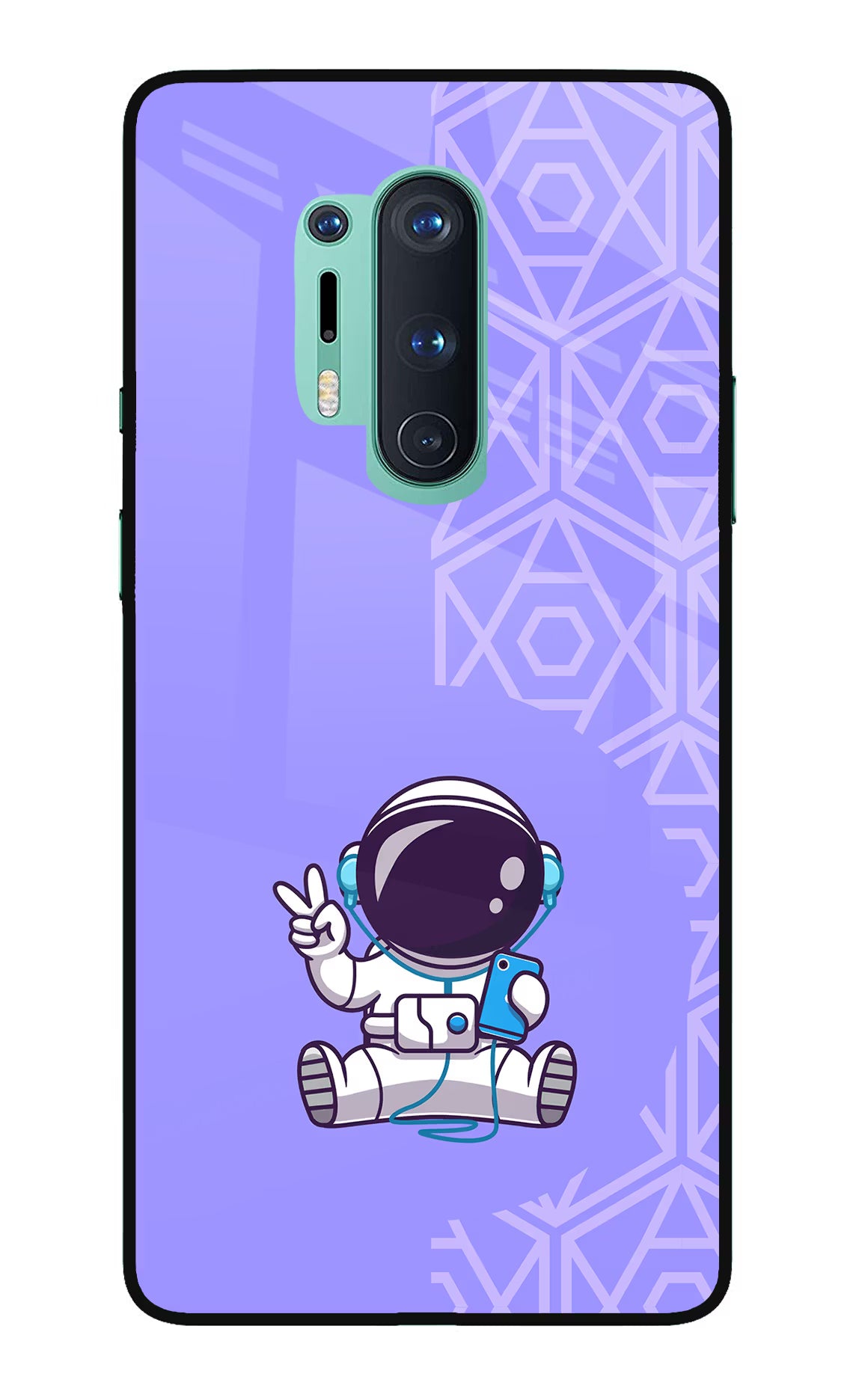 Cute Astronaut Chilling Oneplus 8 Pro Glass Case