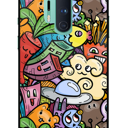 Veggie Doodle Oneplus 8 Pro Glass Case