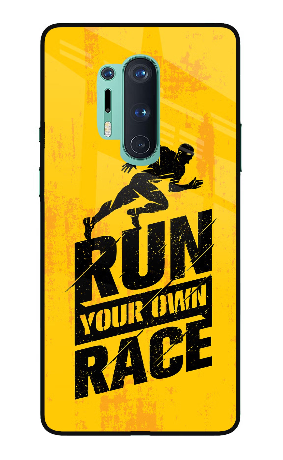 Run Your Own Race Oneplus 8 Pro Glass Case Back Cover by Casekaro