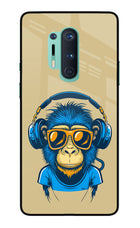 Monkey Headphone Oneplus 8 Pro Glass Case Back Cover by Casekaro