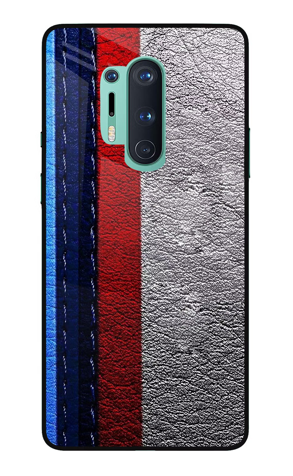 BMW Stripes Oneplus 8 Pro Glass Case Back Cover by Casekaro