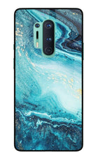 Blue Glitter Marble Oneplus 8 Pro Glass Case