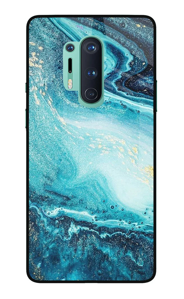 Blue Glitter Marble Oneplus 8 Pro Glass Case