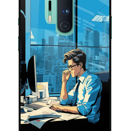 Focused Hustler (AI Generated) Oneplus 8 Pro Glass Case