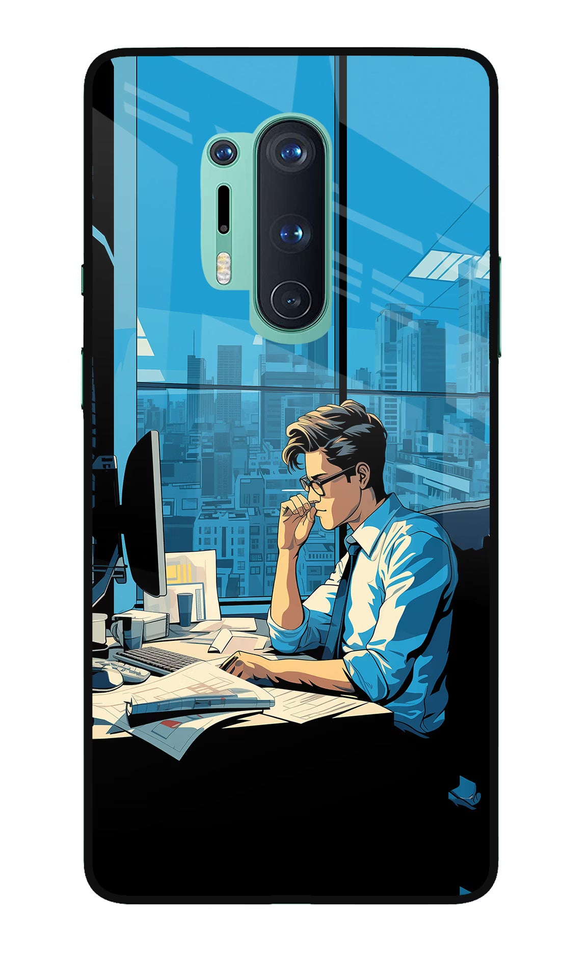 Focused Hustler (AI Generated) Oneplus 8 Pro Glass Case