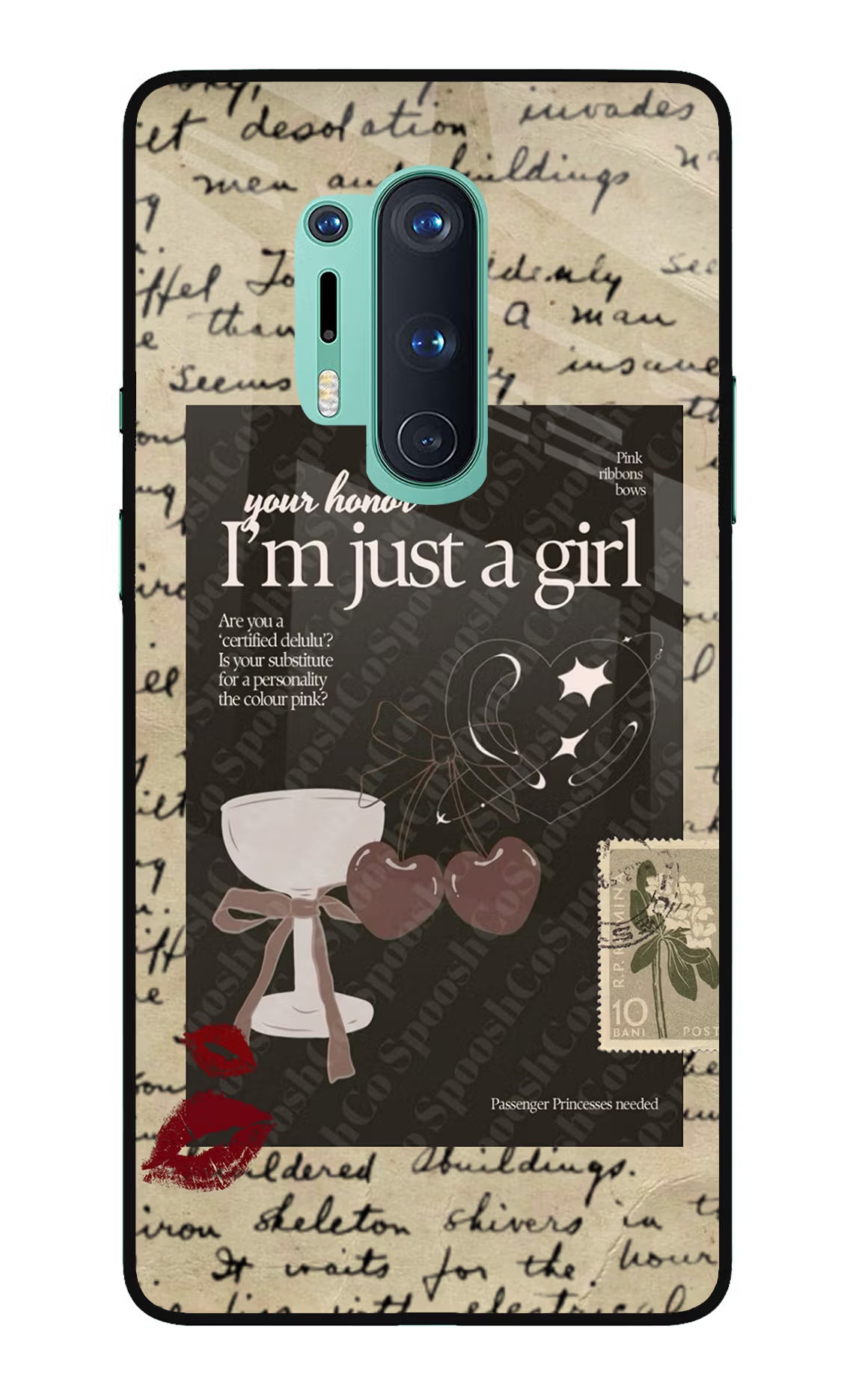 I am just a girl Oneplus 8 Pro Glass Case Back Cover by Casekaro