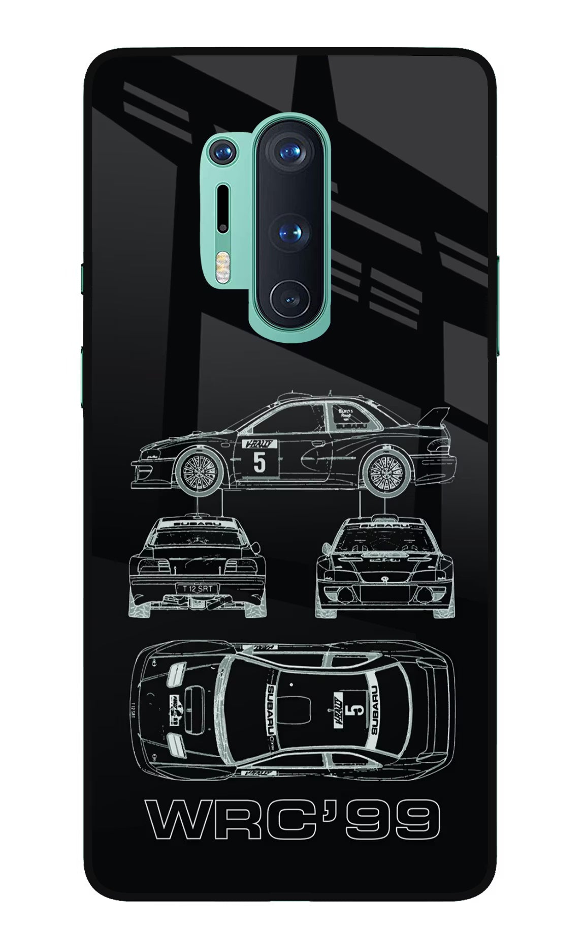 WRC'99 Oneplus 8 Pro Glass Case Back Cover by Casekaro