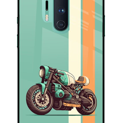 Striped Moto Drift Oneplus 8 Pro Glass Case