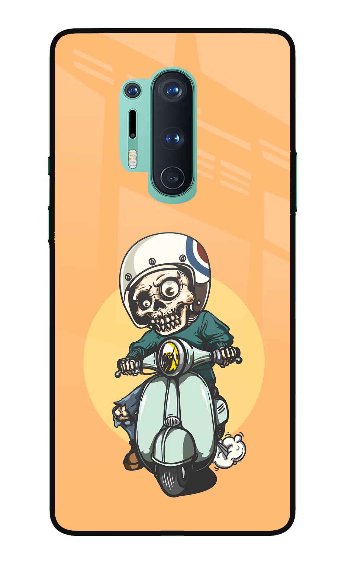 Undead Biker Oneplus 8 Pro Glass Case Back Cover by Casekaro