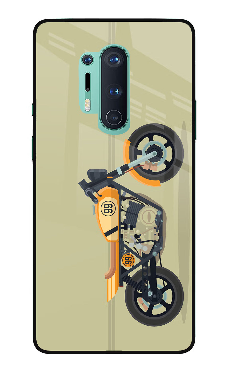 Vertical Speedster Oneplus 8 Pro Back Cover, Glass case