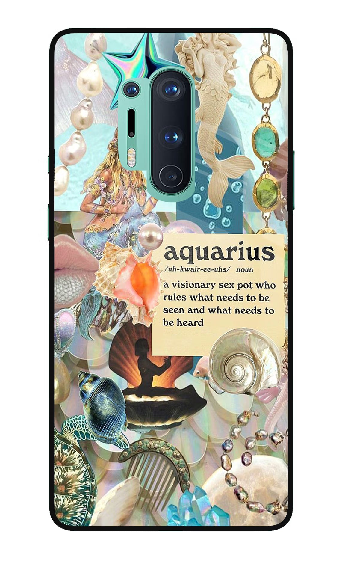 Aquarius Zodiac Oneplus 8 Pro Glass Case Back Cover by Casekaro