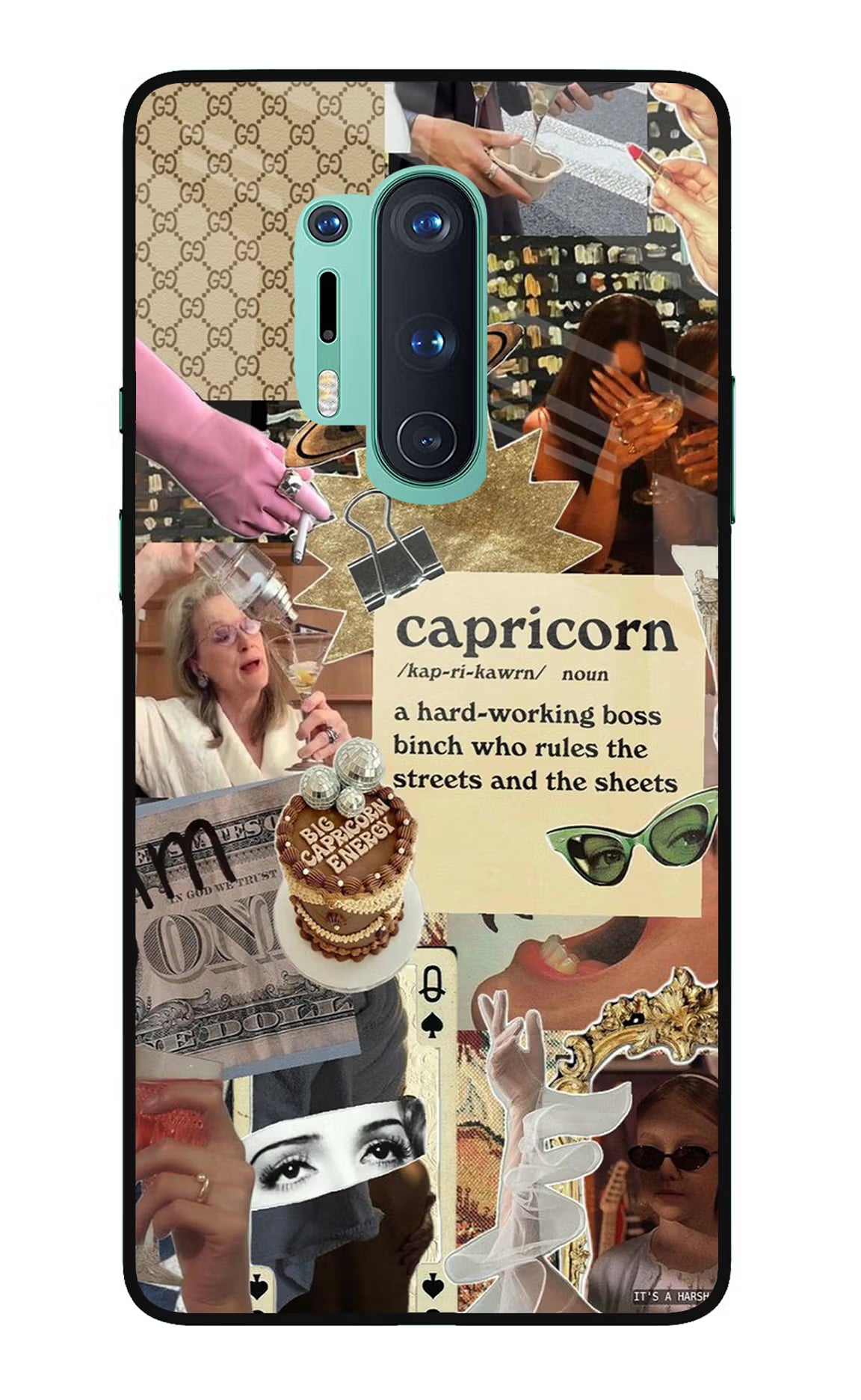 Capricorn Zodiac Oneplus 8 Pro Glass Case Back Cover by Casekaro