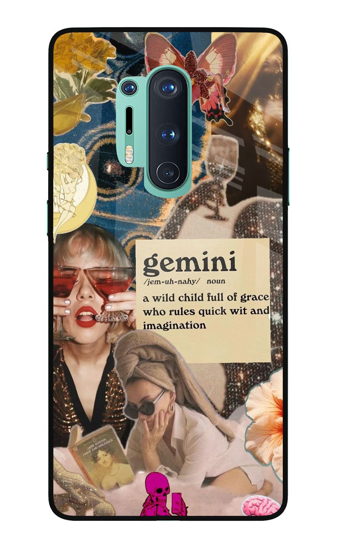 Gemini Zodiac Oneplus 8 Pro Glass Case Back Cover by Casekaro