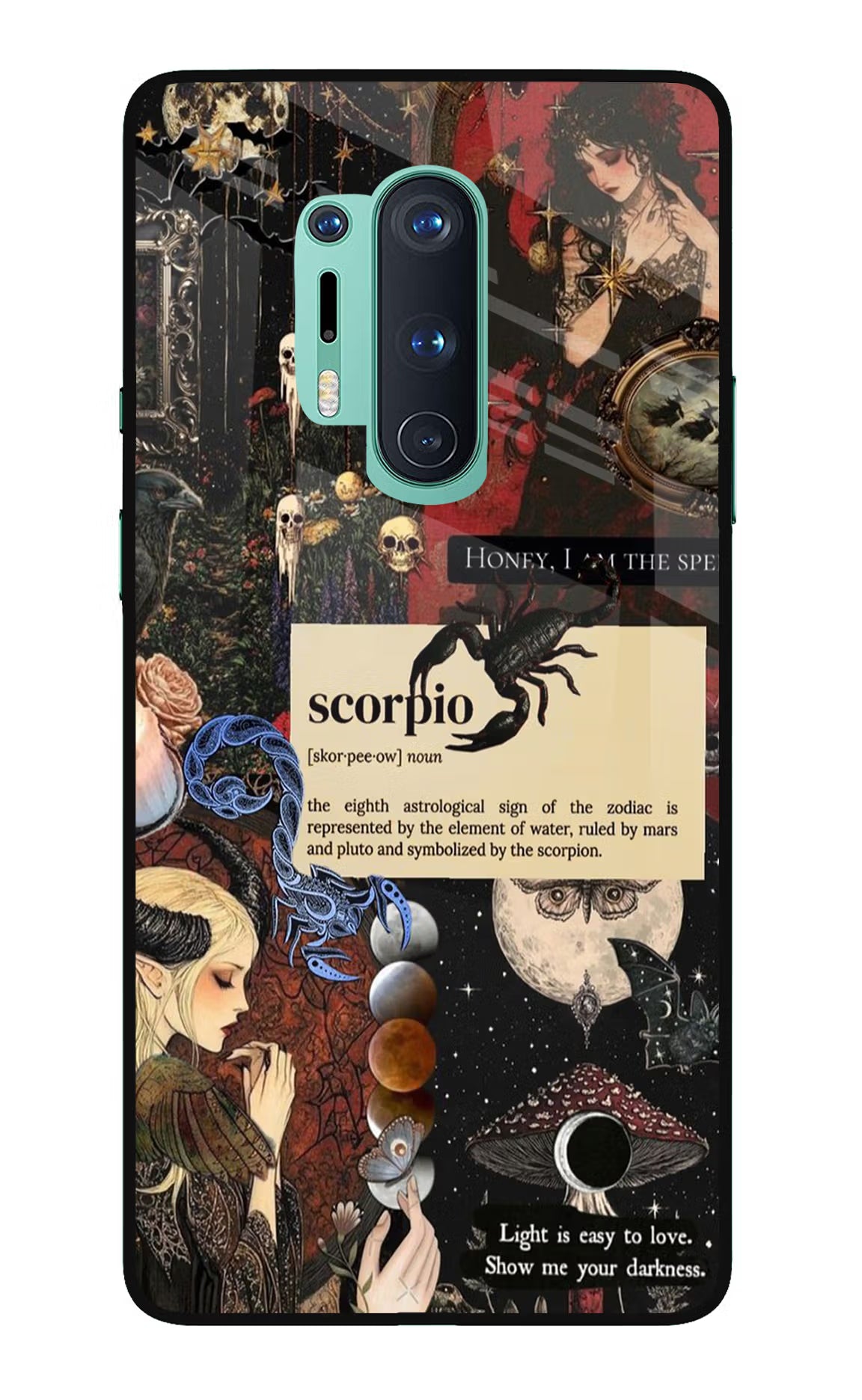 Scorpio Zodiac Oneplus 8 Pro Glass Case Back Cover by Casekaro