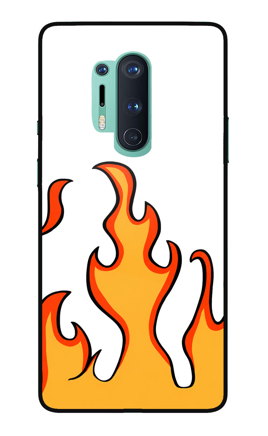 Fired Up – White Oneplus 8 Pro Back Cover, Glass case