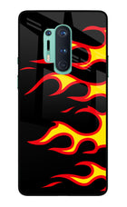 Side Sweep Flames Oneplus 8 Pro Glass Case