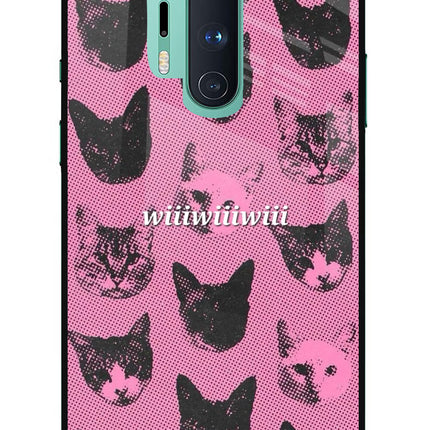 Pink Cats Oneplus 8 Pro Glass Case