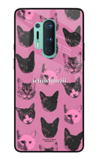 Pink Cats Oneplus 8 Pro Glass Case
