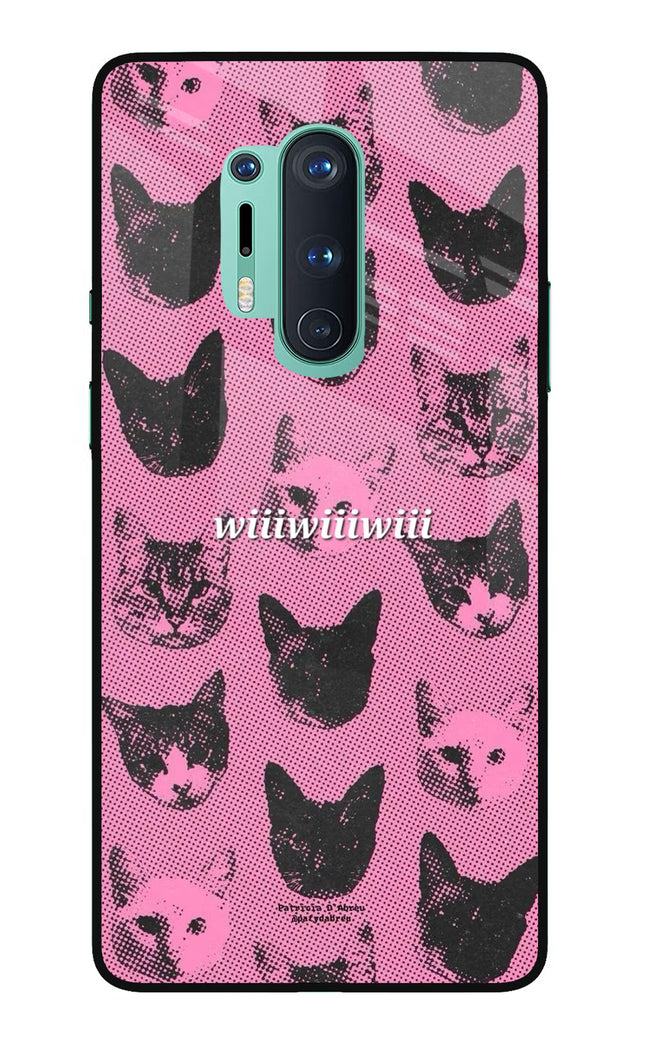 Pink Cats Oneplus 8 Pro Glass Case