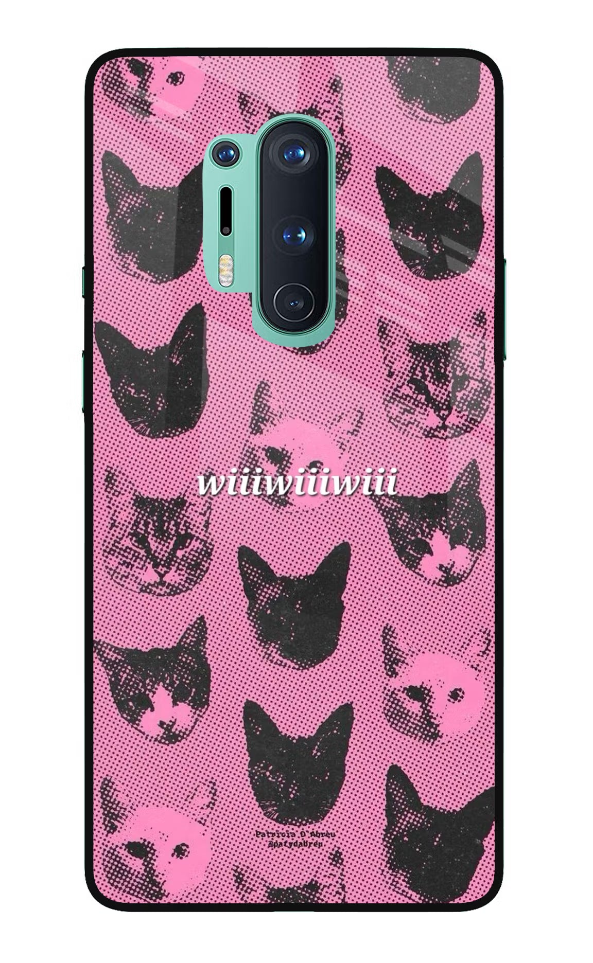 Pink Cats Oneplus 8 Pro Glass Case Back Cover by Casekaro