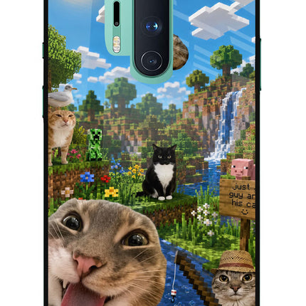 Minecraft Cat Chaos Oneplus 8 Pro Glass Case
