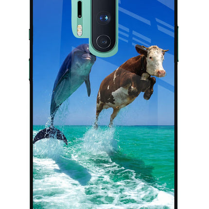 Dolphin vs Cow Oneplus 8 Pro Glass Case