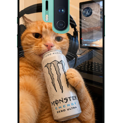 Gamer Cat Energy Oneplus 8 Pro Glass Case