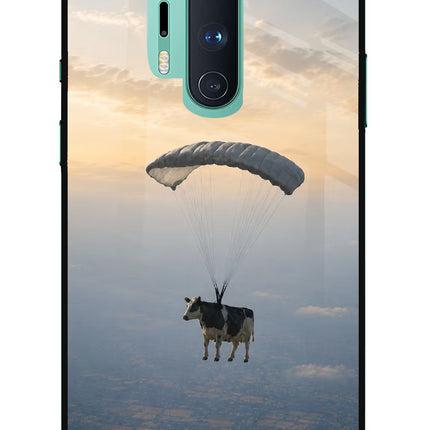 Skydiving Cow Oneplus 8 Pro Glass Case